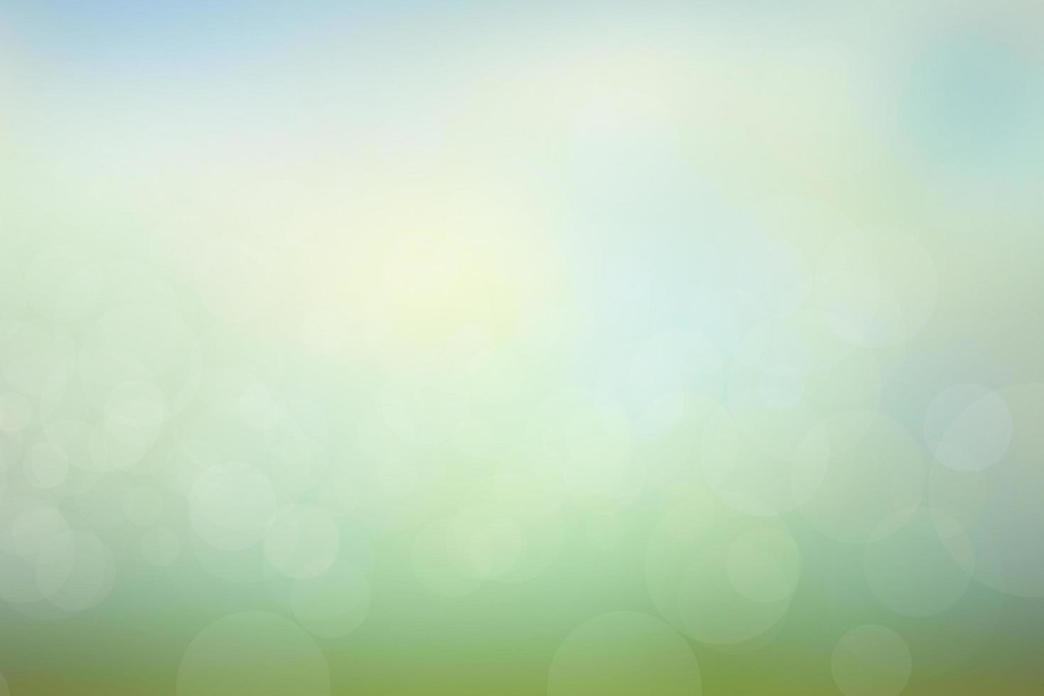 Blur circle bokeh green leaf background. Blurry yellow leaves rays light flare nature backdrop. photo