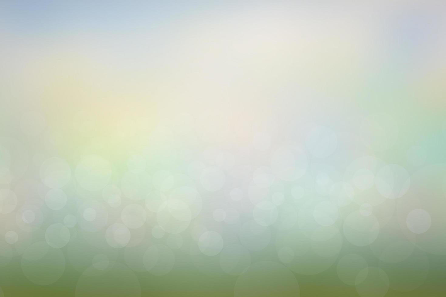 Blur circle bokeh green leaf background. Blurry yellow leaves rays light flare nature backdrop. photo