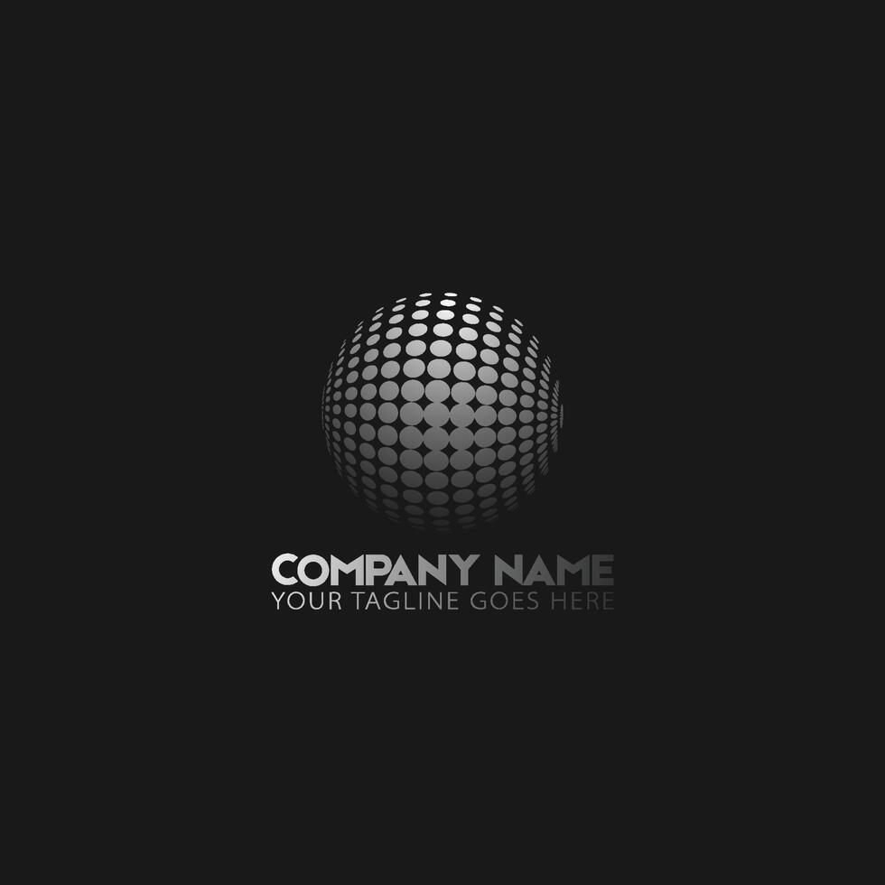 halftone globe logo vector