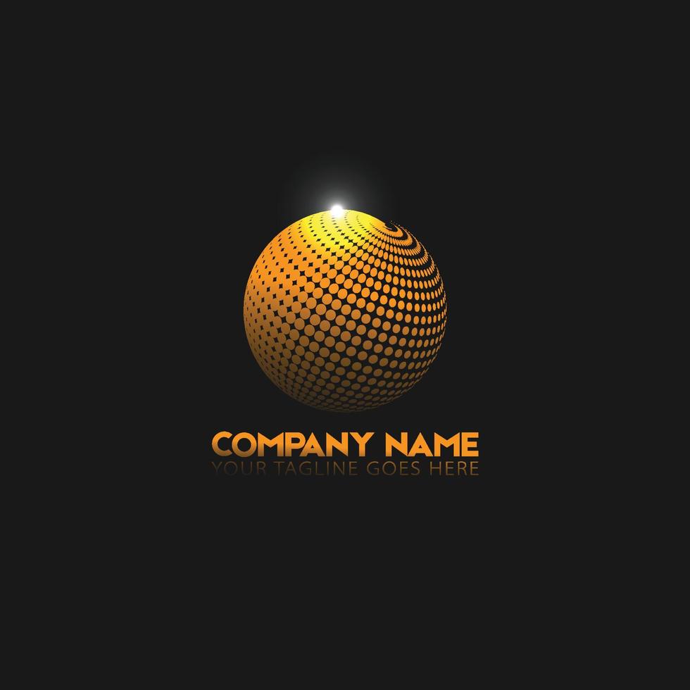 halftone globe logo vector