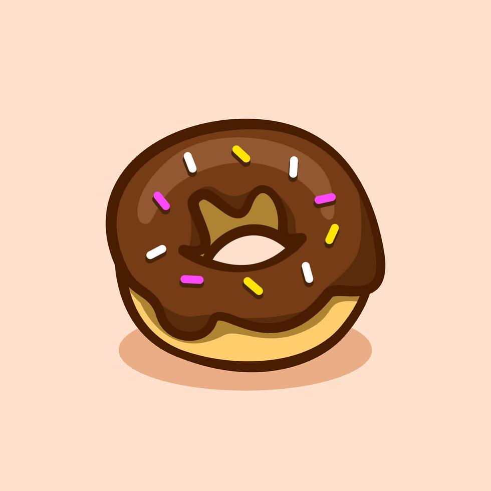 meses sprinkled donut illustration concept in cartoon style vector