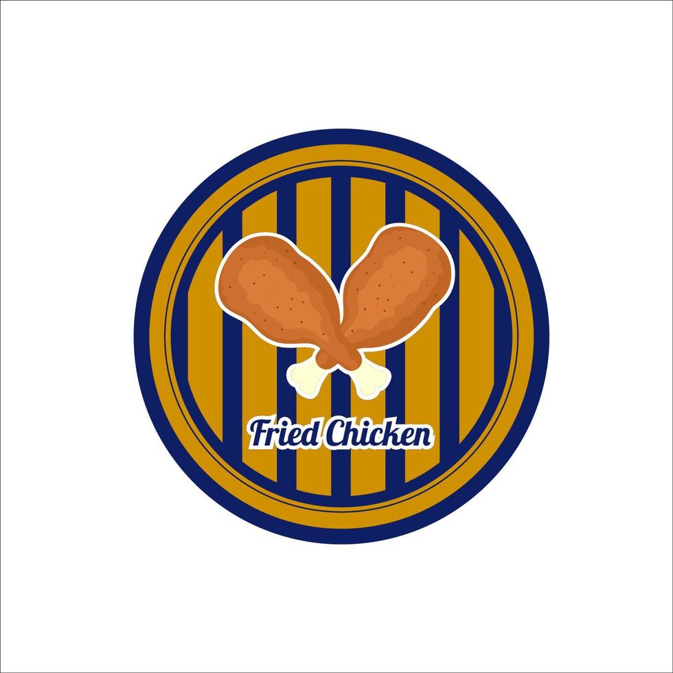 crispy fried chicken logo drumstick vector illustration