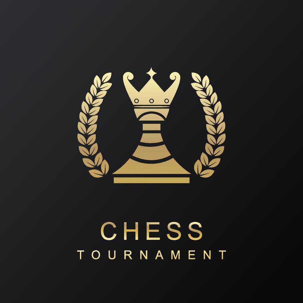 Simple style chess tournament brand logo design vector