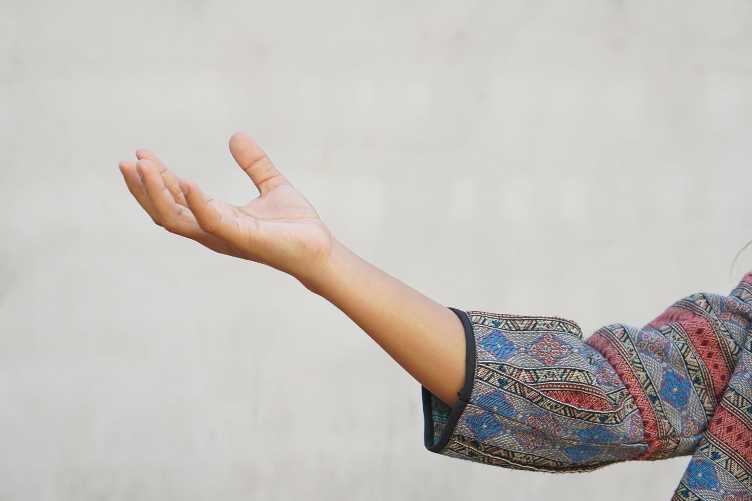 human hand outstretched to the side photo