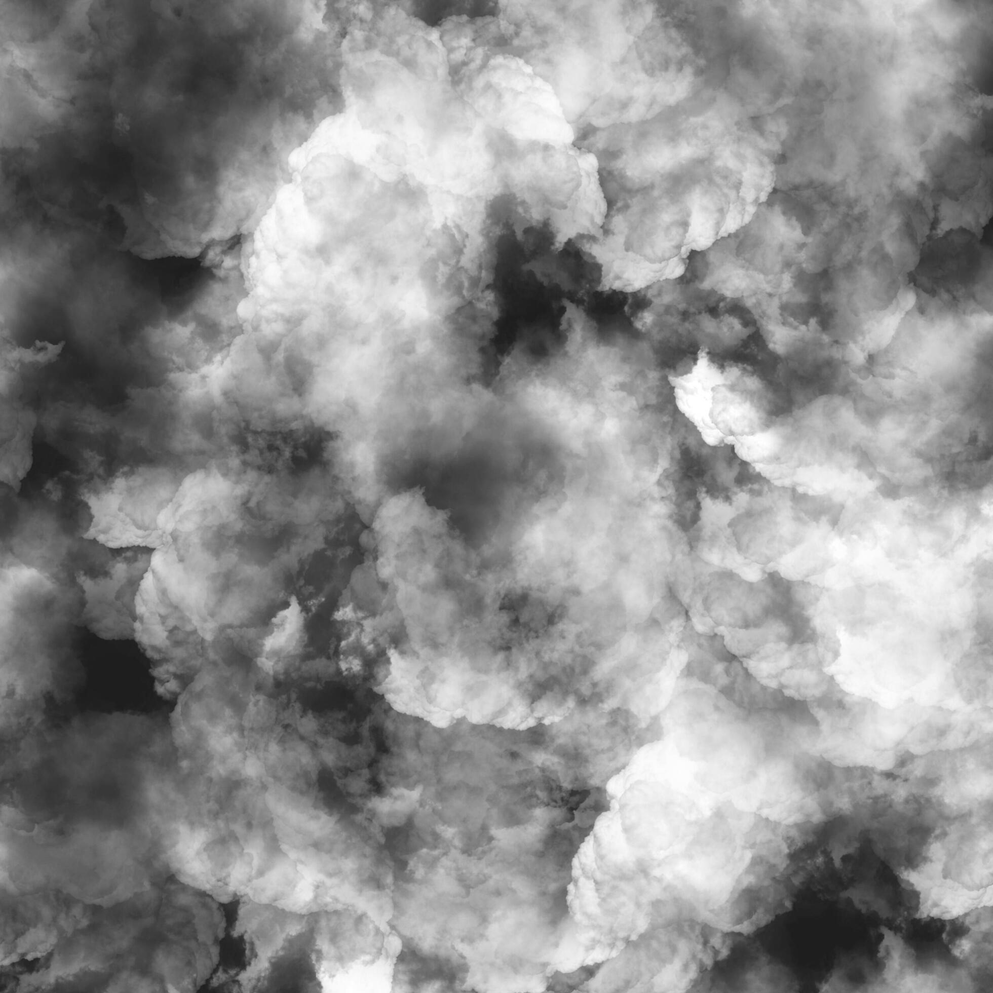 Digital paint black and white watercolor mixed background. Cloudy smoke