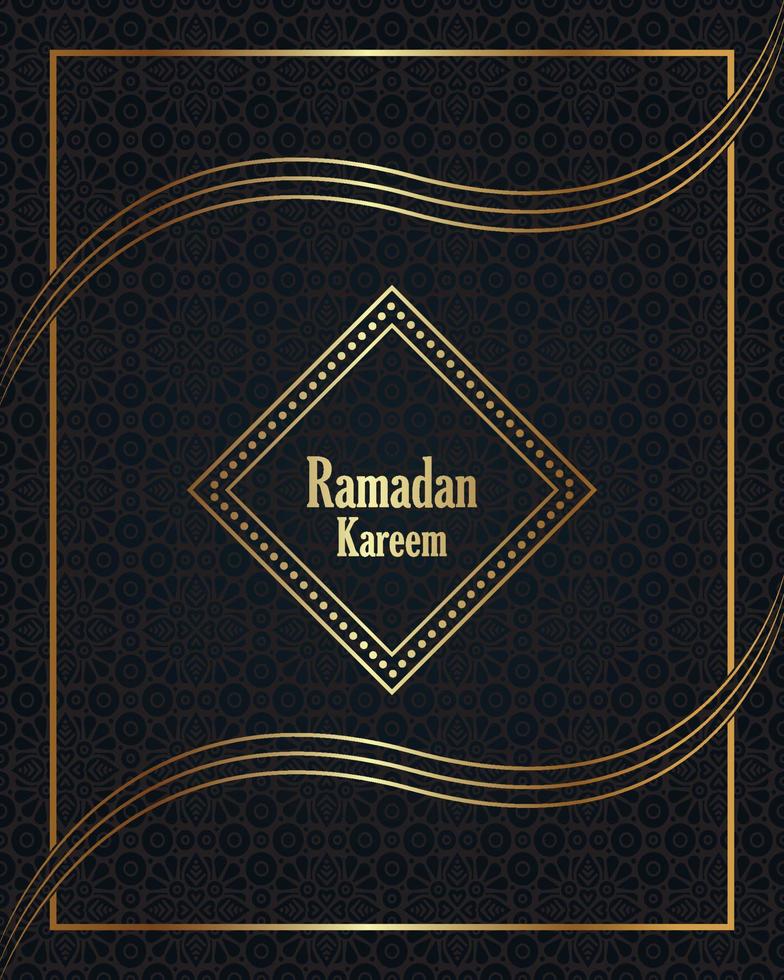 Ramadán kareem celebracion islámico saludos tarjeta diseño. vector
