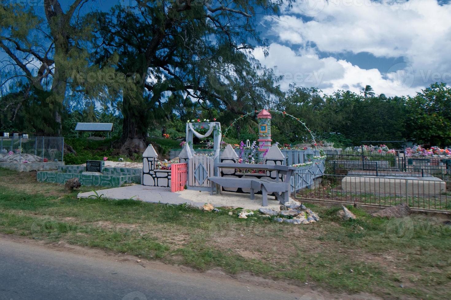 Colorful tombs of Kingdom of Tonga, Polynesia photo