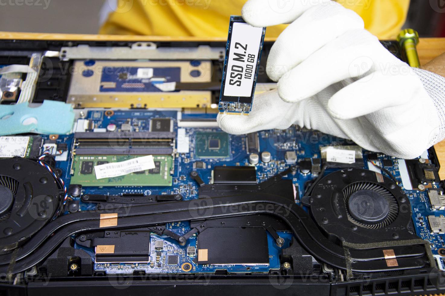 SSD M.2 is very popular new technology, small size and high performance, SSD M.2 in hand. photo