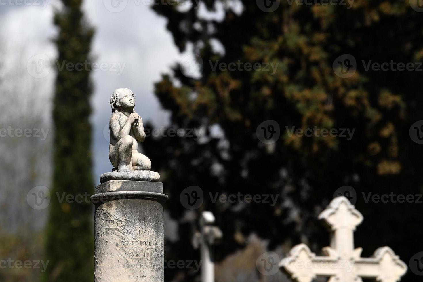 English Cemetery in Florence wonderful statues photo