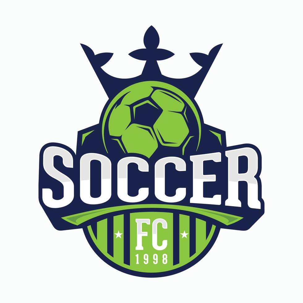 Soccer team logo or Football emblem logo with crown vector