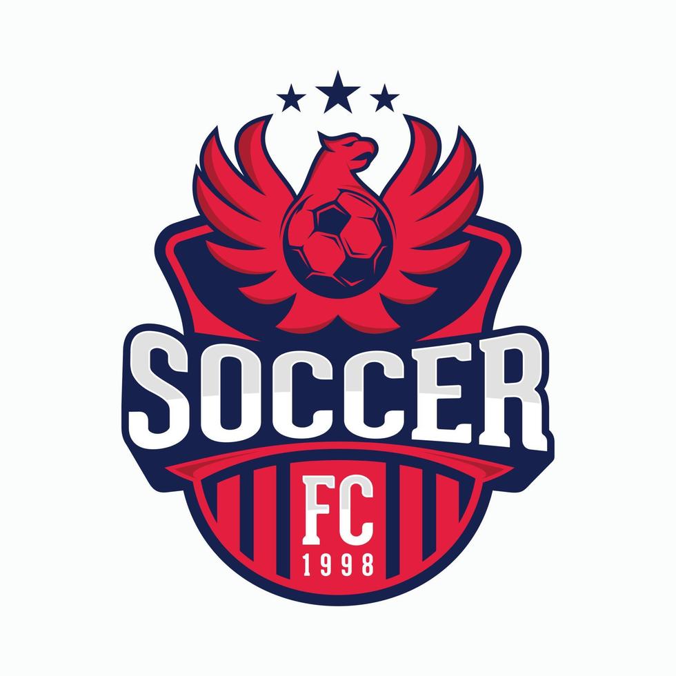 Soccer team logo or Football emblem logo design vector