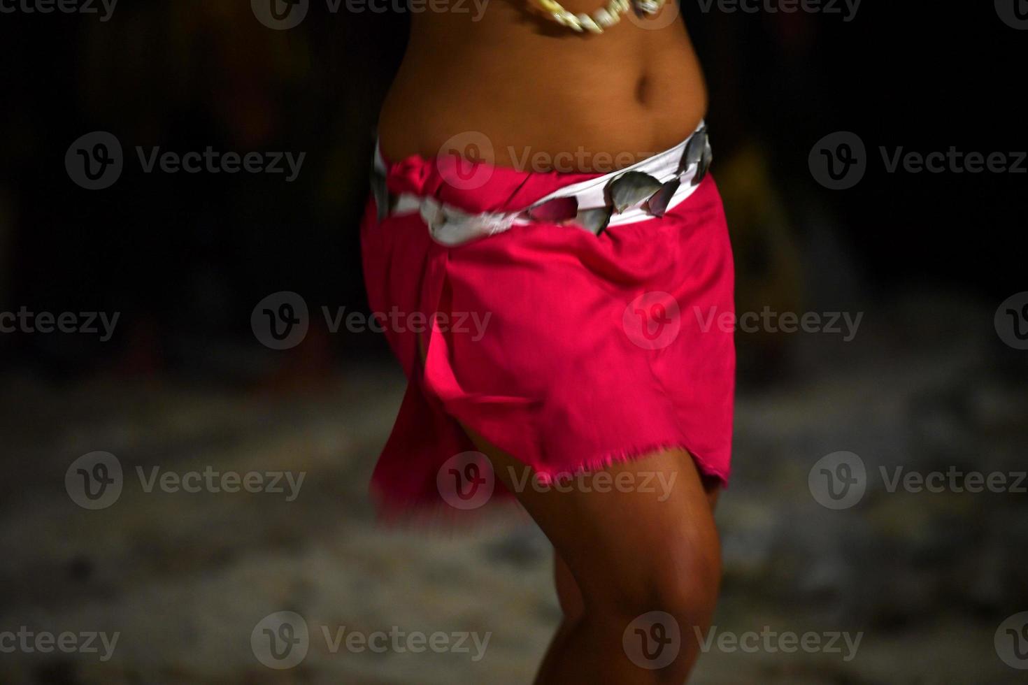 Polynesian dancer hula move effect photo