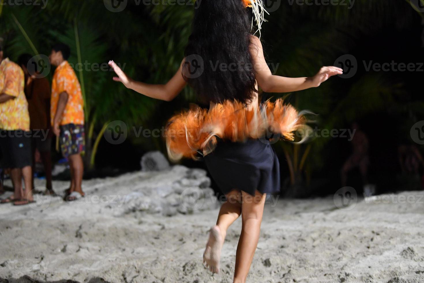 Polynesian dancer hula move effect photo