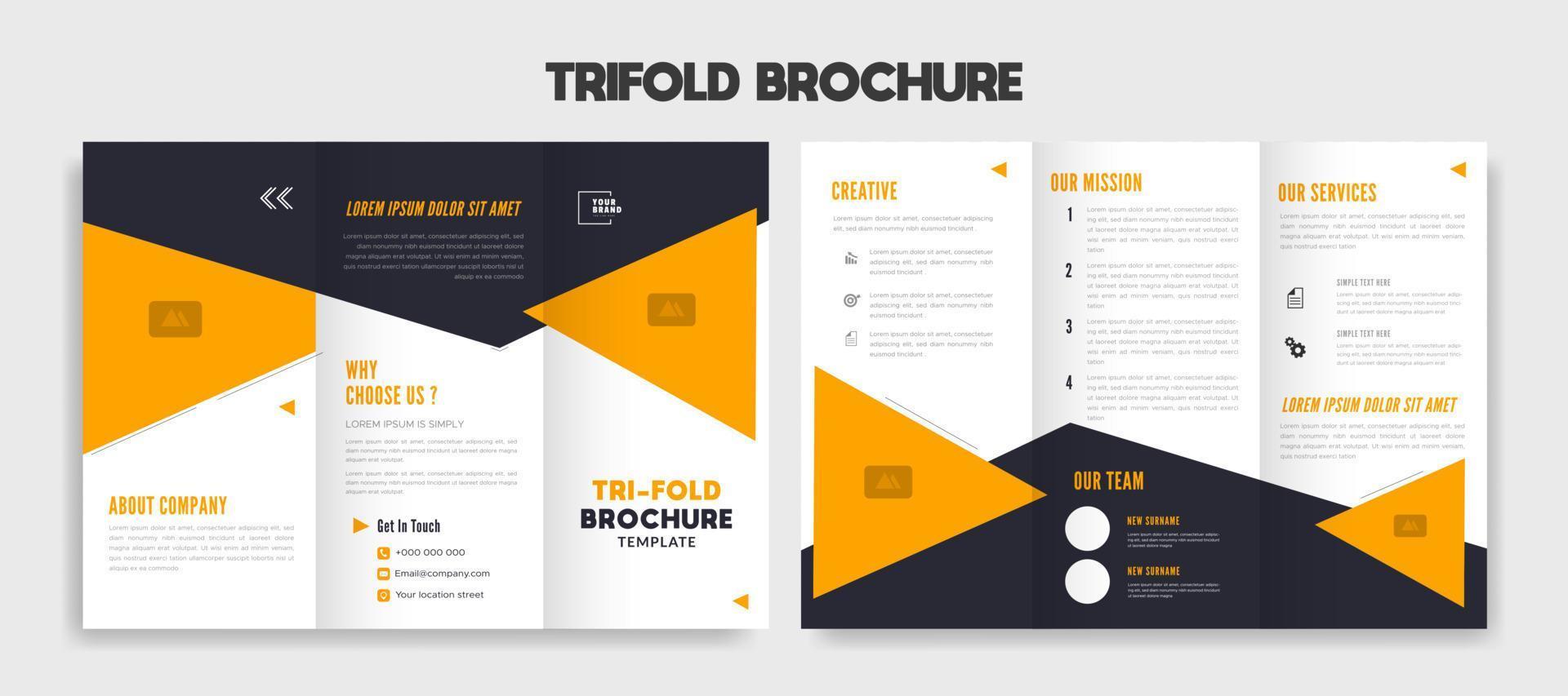 Creative Business Trifold brochure design template. vector