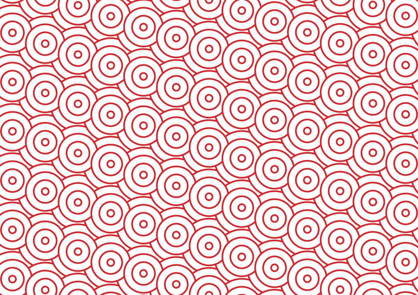 Vector Japanese's wave pattern art. Red circles on white background. Japan style. Abstract.