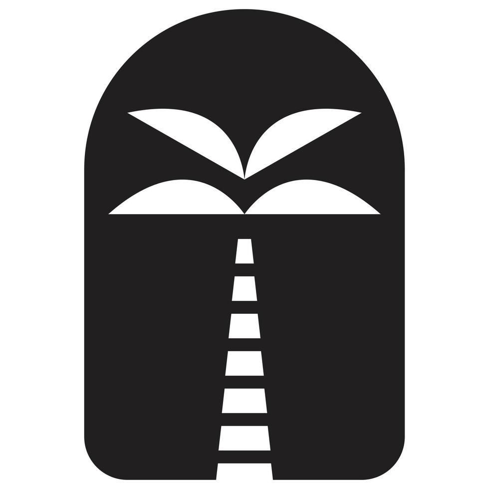 Bohemian icon design with palm tree. Flat tropical icon. vector
