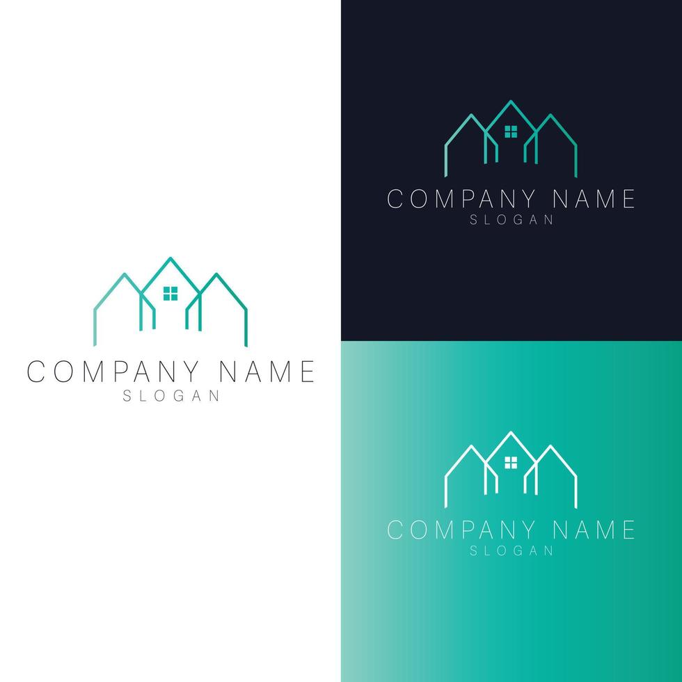 Houses logo template vector. Real estate business. House modern unique concept. Flat logo template. vector