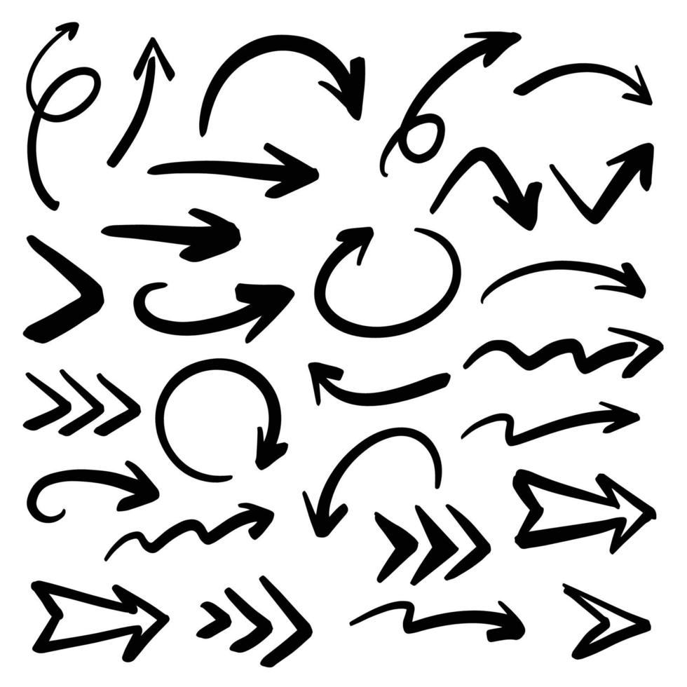 Hand drawn arrow icons set. Set of arrow doodle style. 20204612 Vector