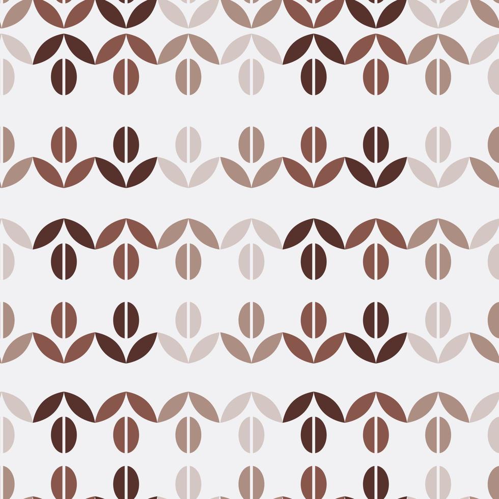 Coffee beans and leaves luxury pattern design. Flat branding pattern for cafe. Premium coffee and leaves vector background.