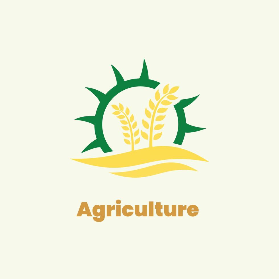 gratis vector plano diseño agricultores agricultura logo