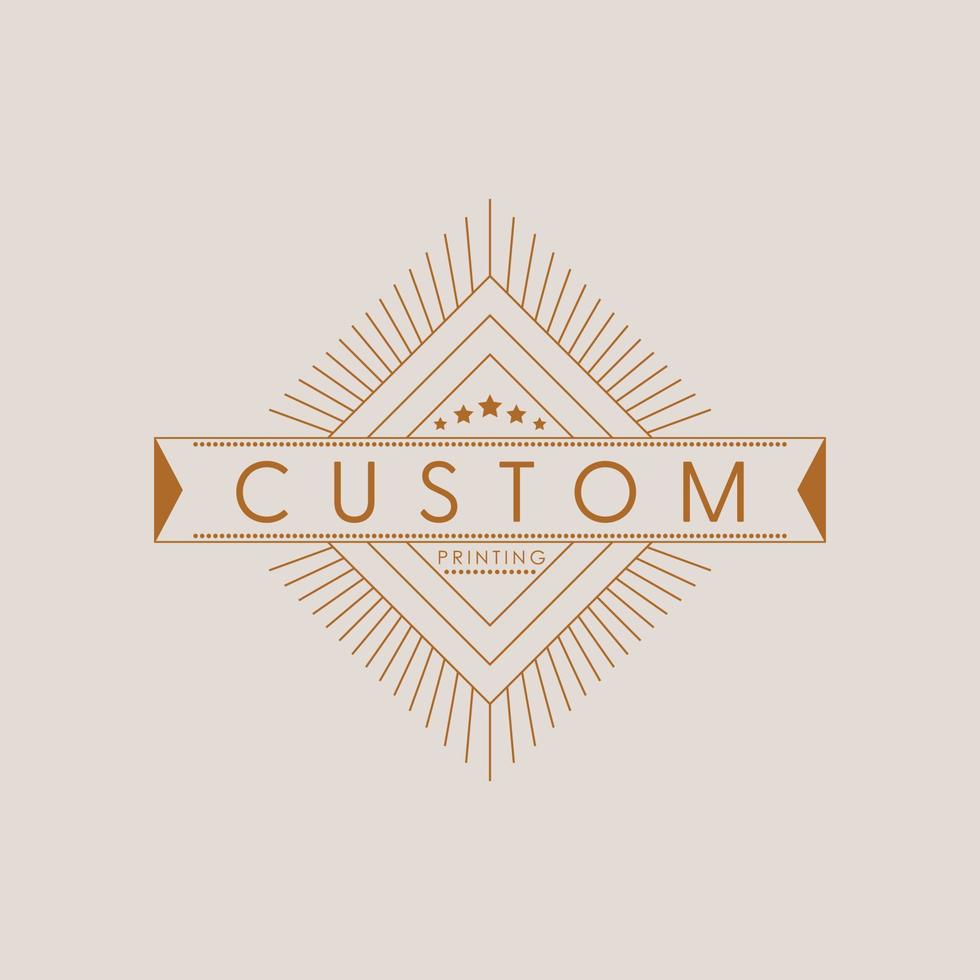 Logo design custom printing. Abstract emblem logo template. vector