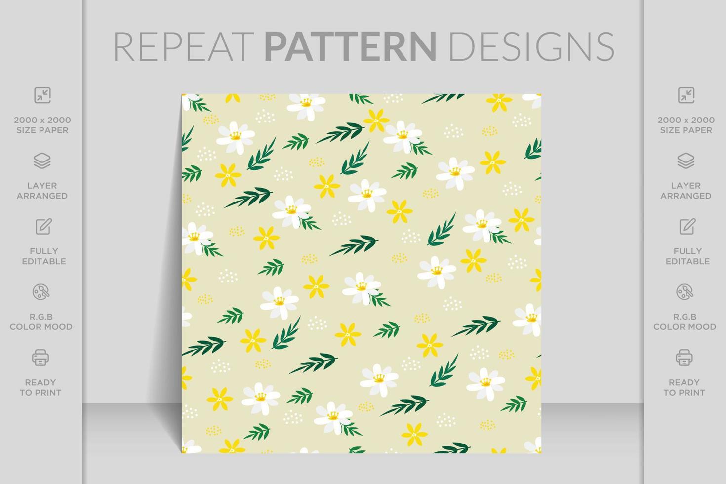 Seamless watercolor floral with leaves pattern. Design for wallpaper, wrapping paper, background, fabric, textile, men's wear, cotton fabric, covers, wallpapers, print. Vector seamless pattern.