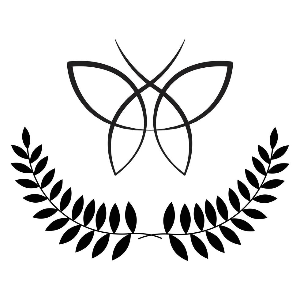 Butterfly icon with leaves. Monarch icon. vector
