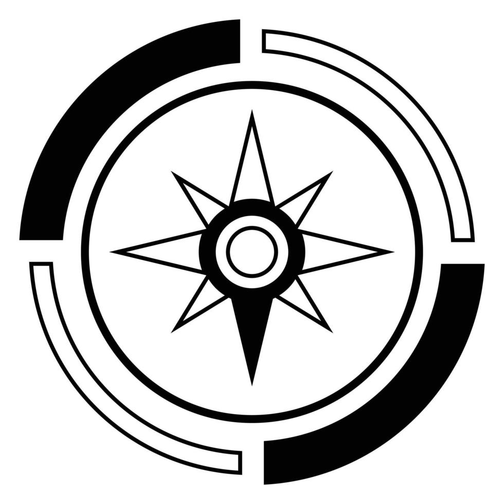 Abstract compos vector icon. Wind rose icon