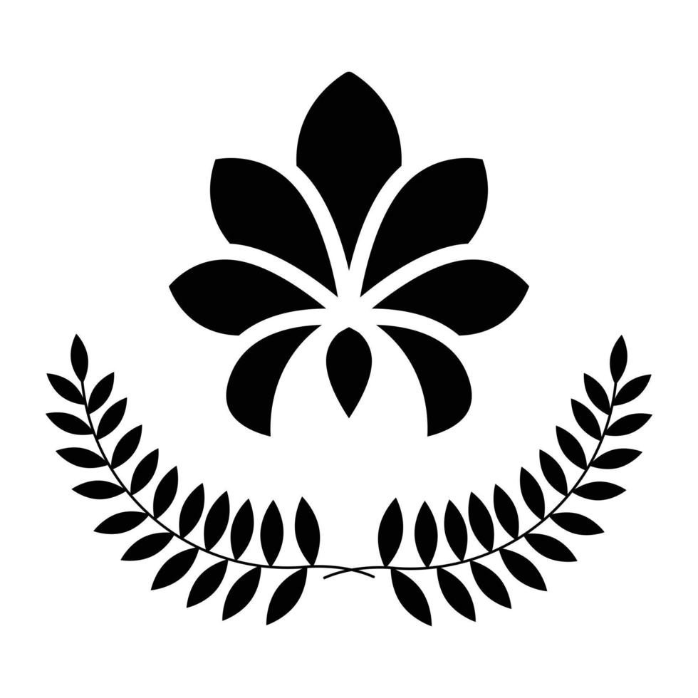 Lotus flower icon design. Line art lotus icon. Bohemian flower icon. vector