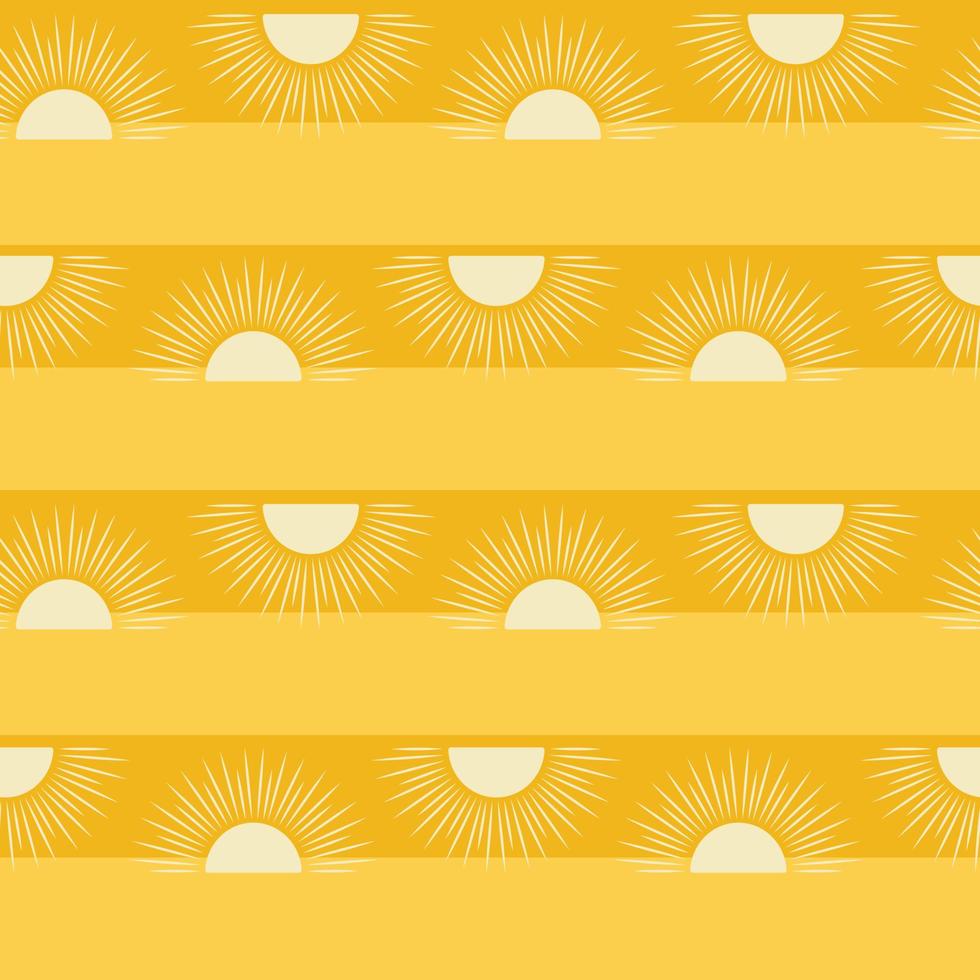 Modern sun and ray seamless pattern design.Hand drawn background.Nature pattern for wallpaper or fabric. Botanic Tile. vector