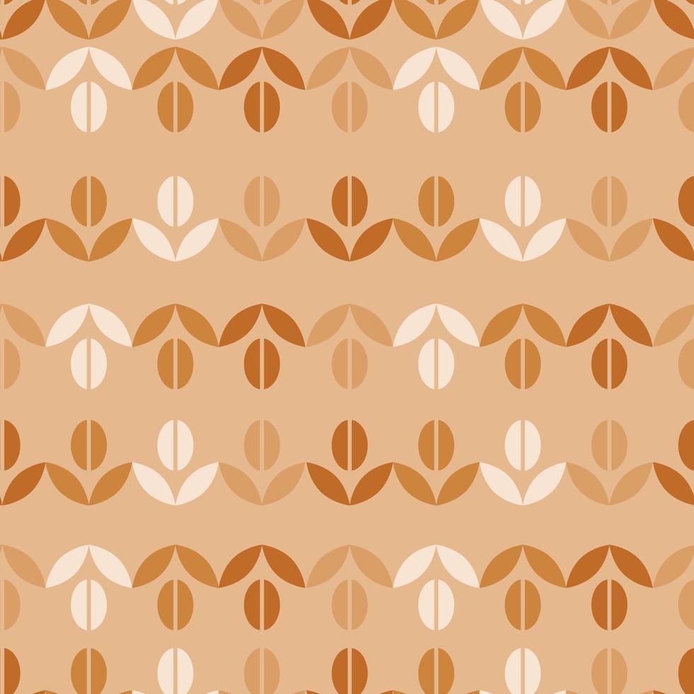 Coffee beans and leaves luxury pattern design. Flat branding pattern for cafe. Premium coffee and leaves vector background.