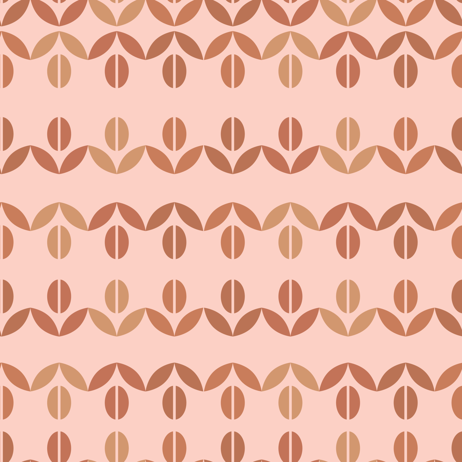 Coffee beans and leaves luxury pattern design. Flat branding pattern