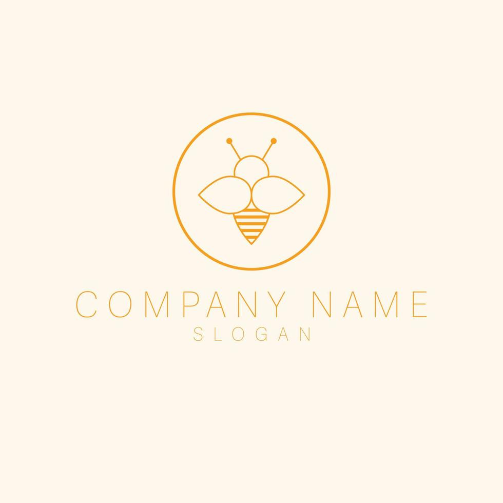 Bee logo design. Honey bee logo and emblem vector. Elegant logo for different companies. vector