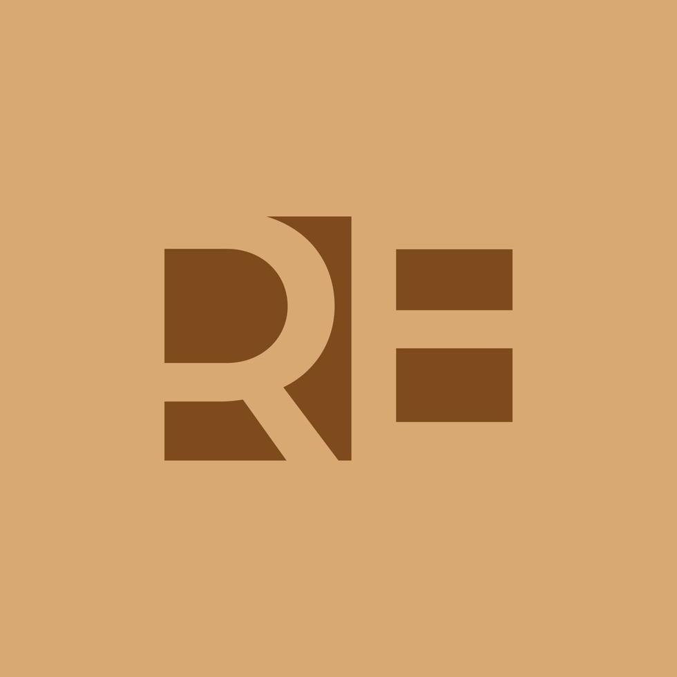 Abstract RE logo design. Initials RE logo template vector