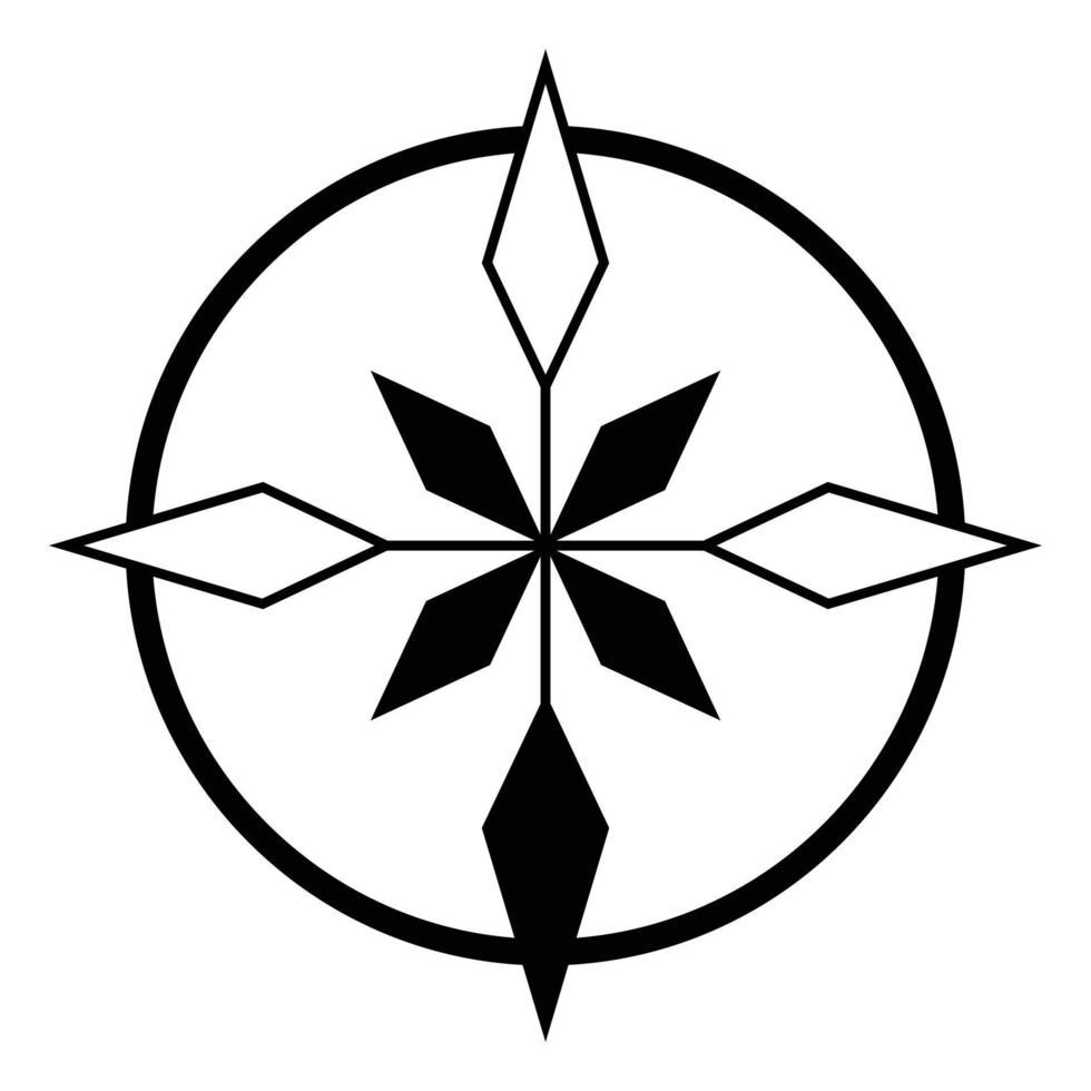 Abstract compos vector icon. Wind rose icon