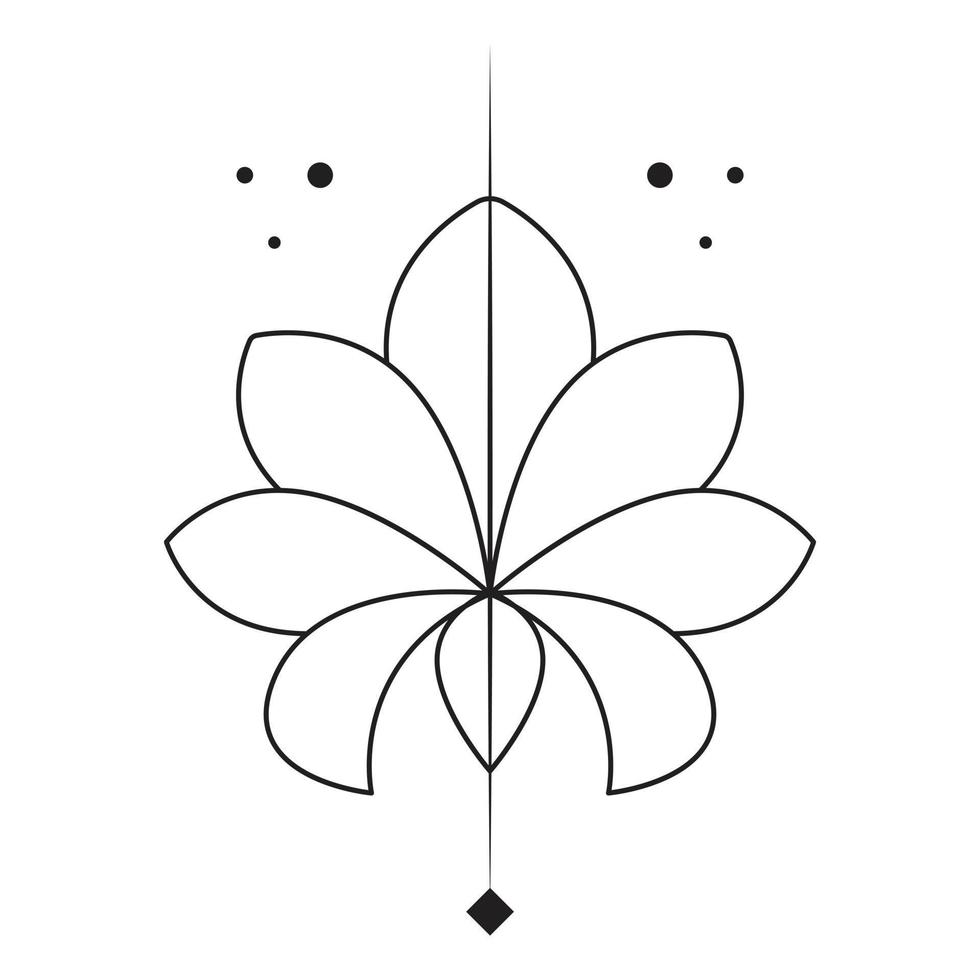 Lotus flower icon design. Line art lotus icon. vector