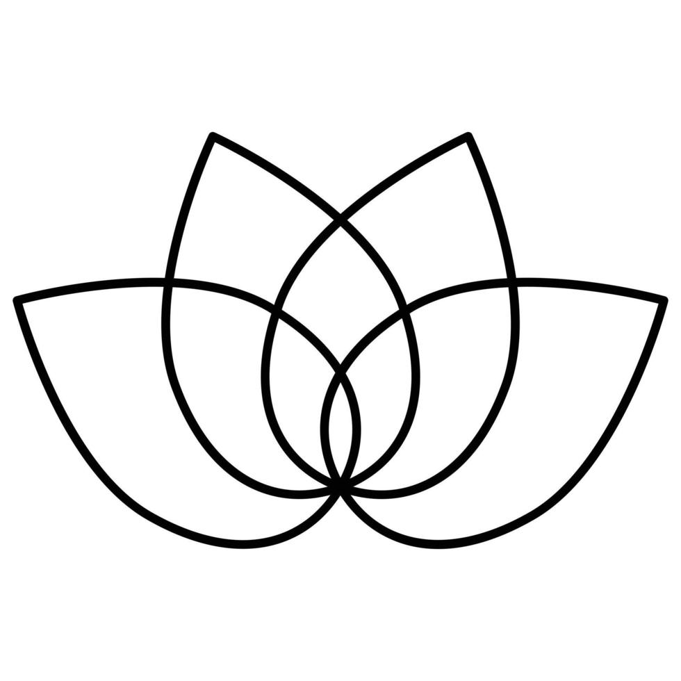 Lotus flower icon design. Line art lotus icon. Bohemian flower icon. vector