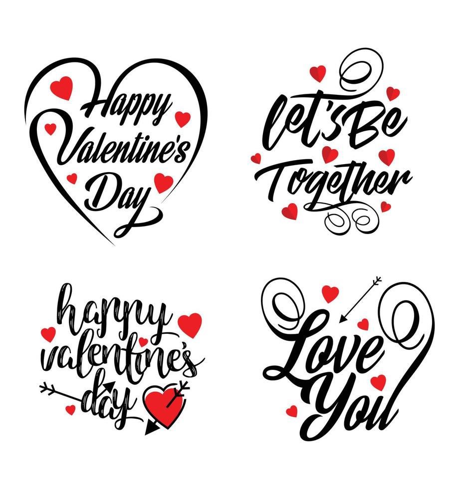 Happy Valentines Day Stylish Handlettering 20205164 Vector Art at Vecteezy