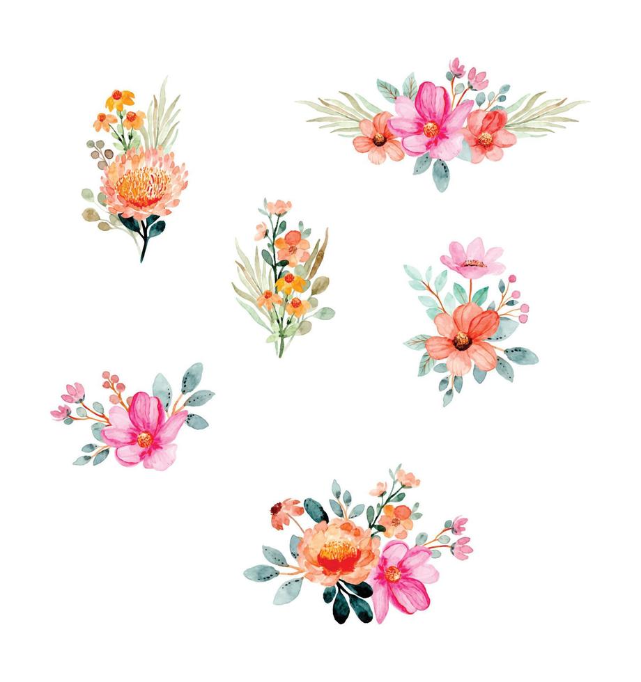 Free Watercolor Flower Vector Collection
