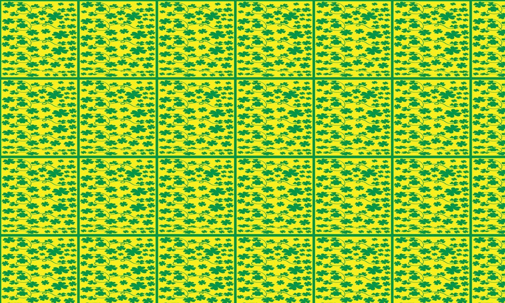 St. Patrick's Day Pattern clover greeting yellow  Vector illustration