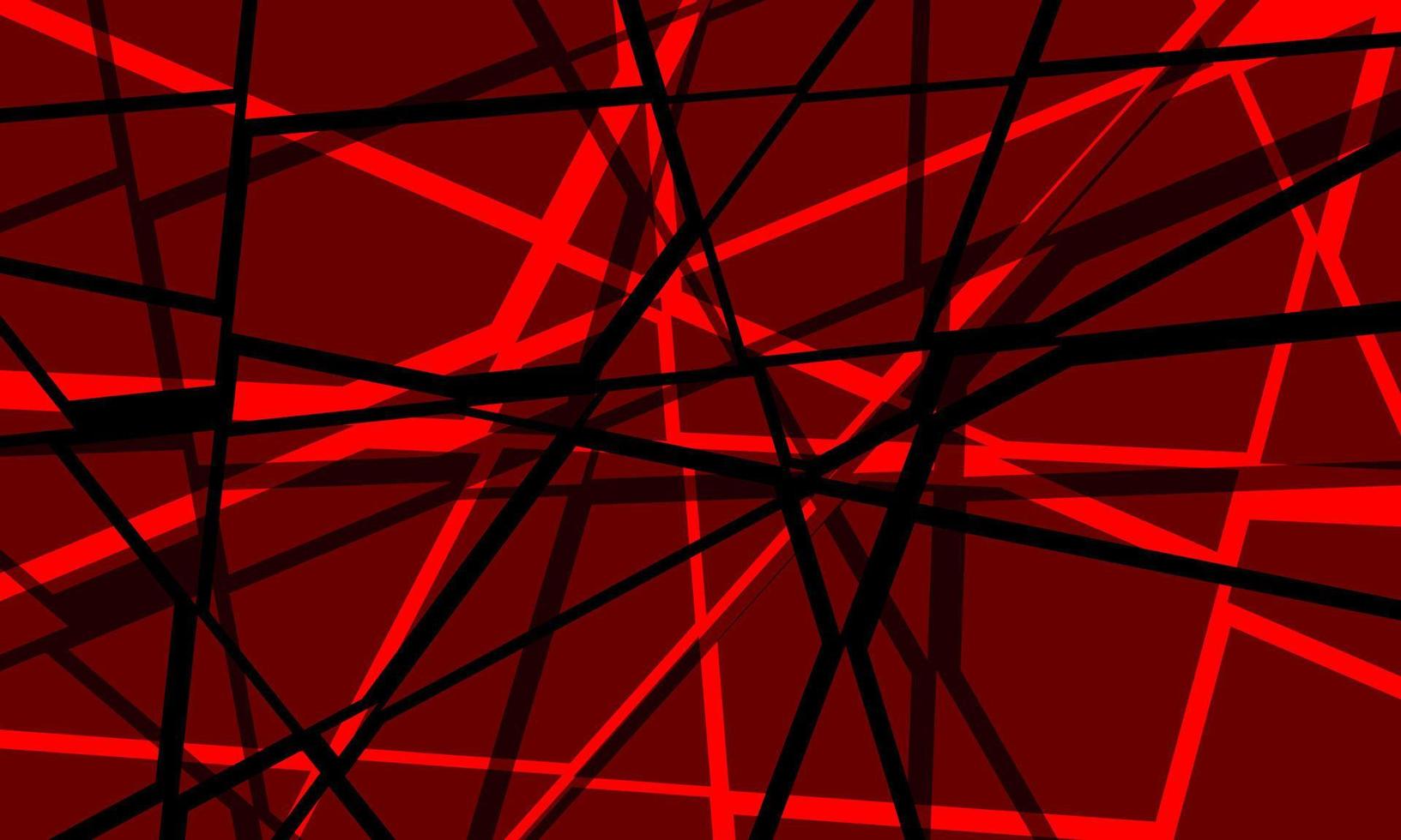 Abstract red black line crack geometric pattern design modern background vector
