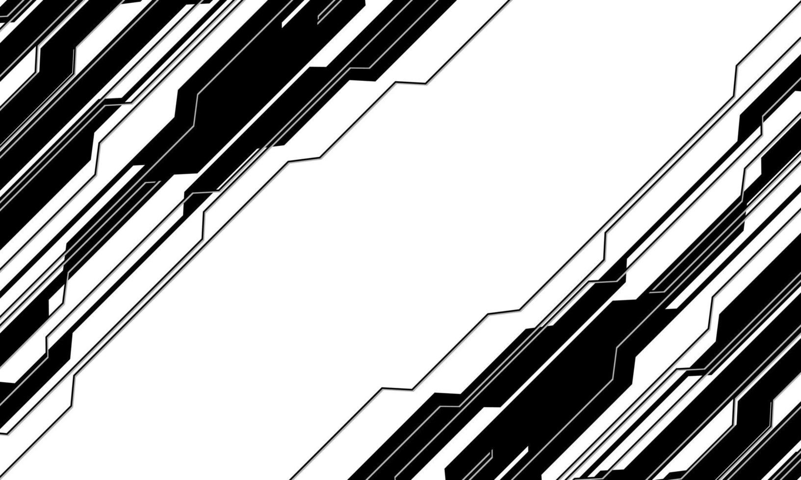 Abstract black cyber geometric dynamic on white with blank space futuristic design modern technology background vector