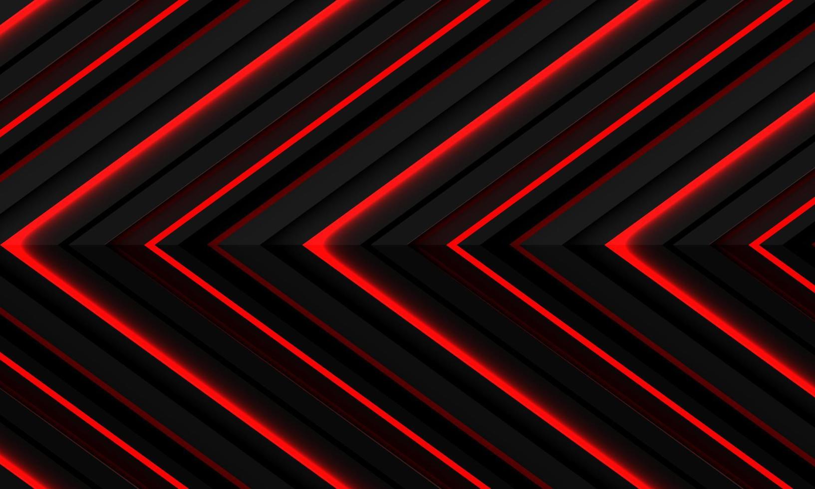 Abstract red light neon grey metallic black shadow arrow direction pattern design modern futuristic technology background vector