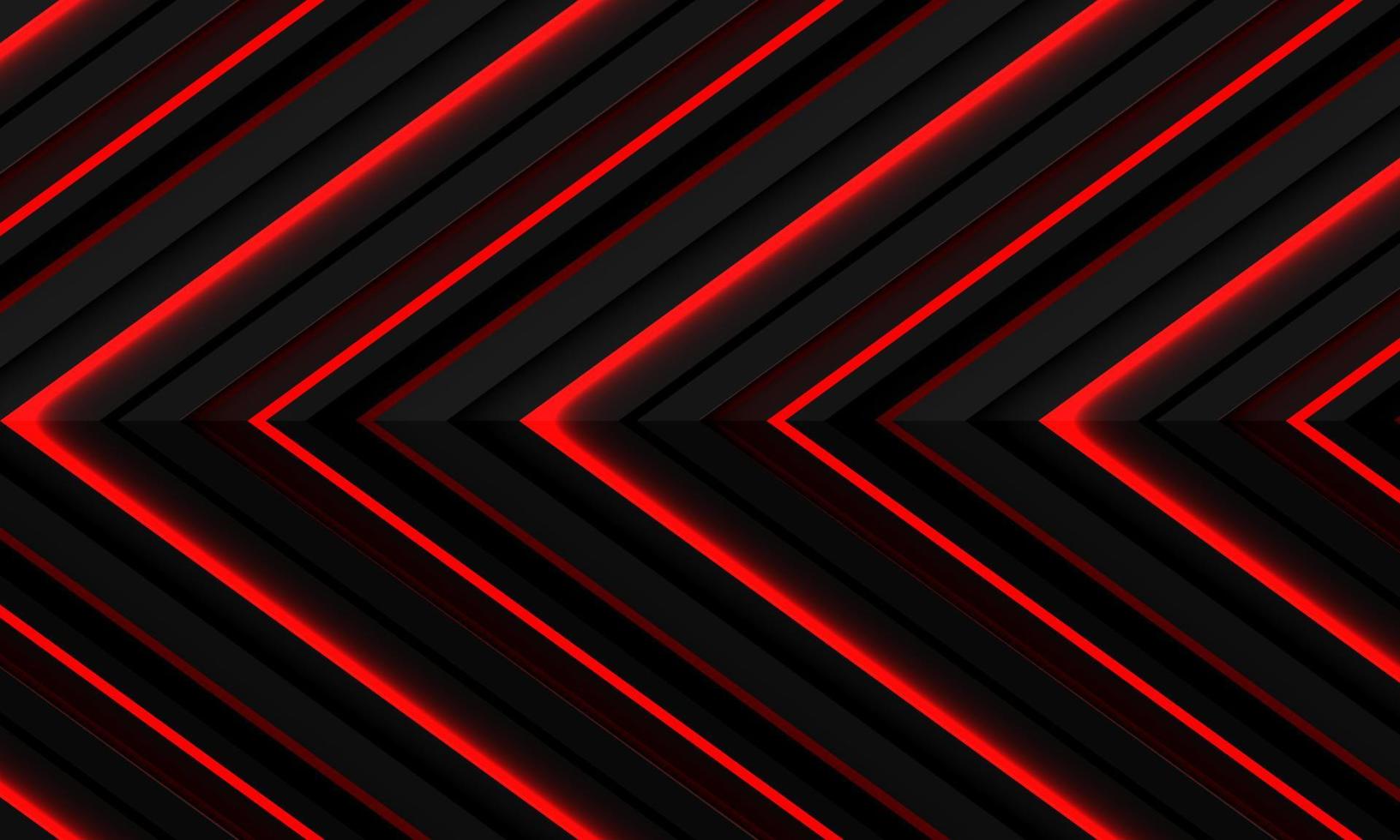 Abstract red light neon grey metallic black shadow arrow direction pattern design modern futuristic technology background vector