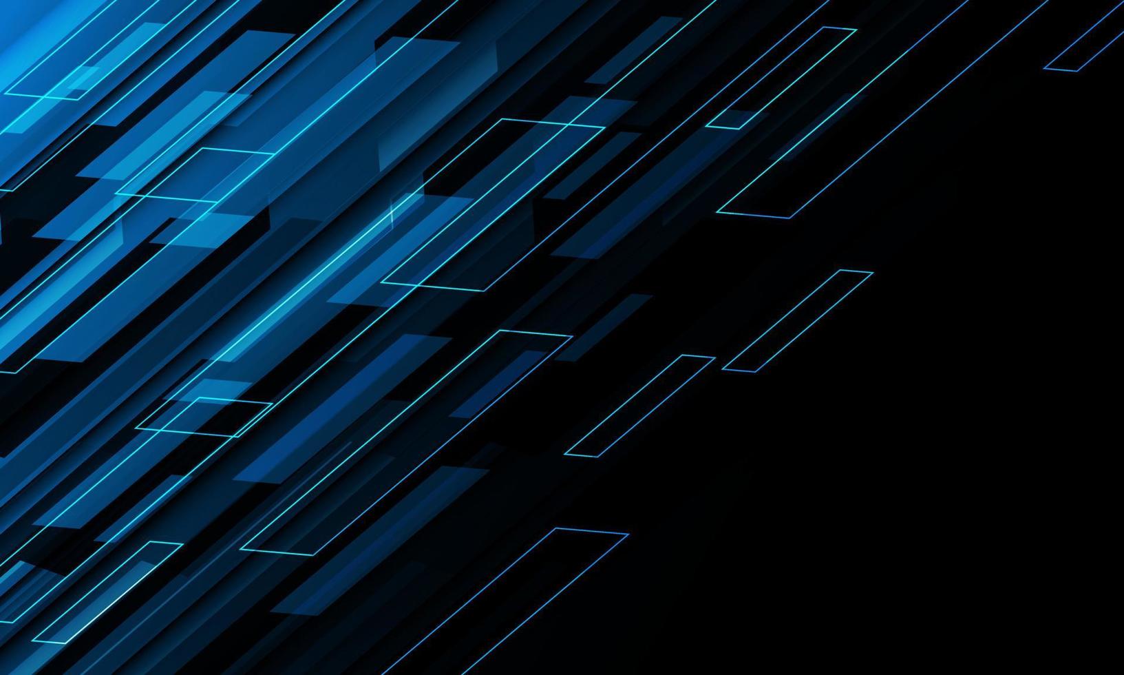 Abstract blue cyber geometric futuristic on black blank space design modern technology background vector