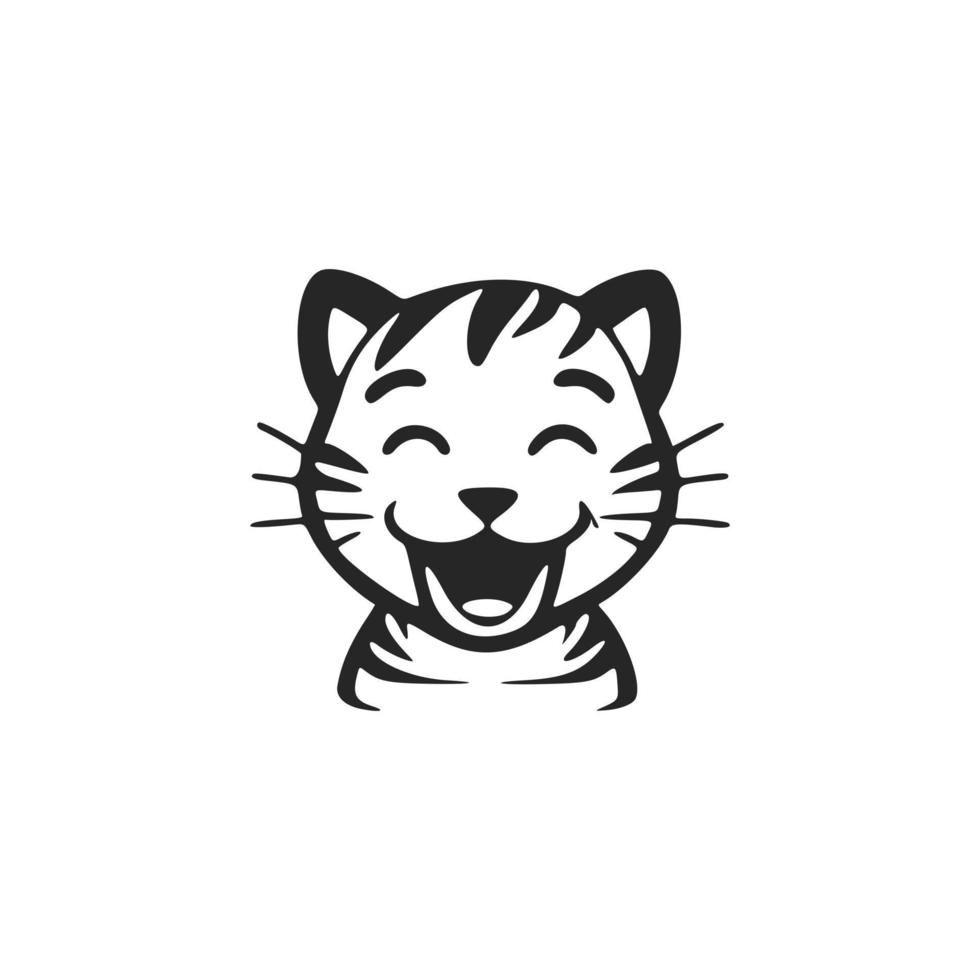 de moda negro y blanco linda Tigre logo. bueno para marcas vector