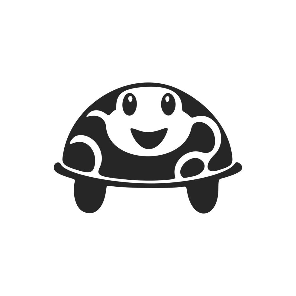 Trendy black and white cute turtle logo. Good for business. vector