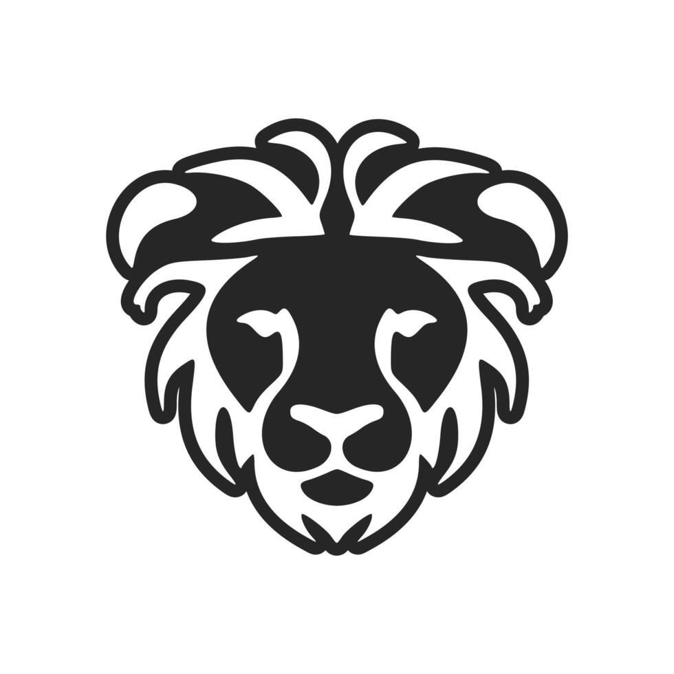 Stylish black lion logo. Isolated. vector