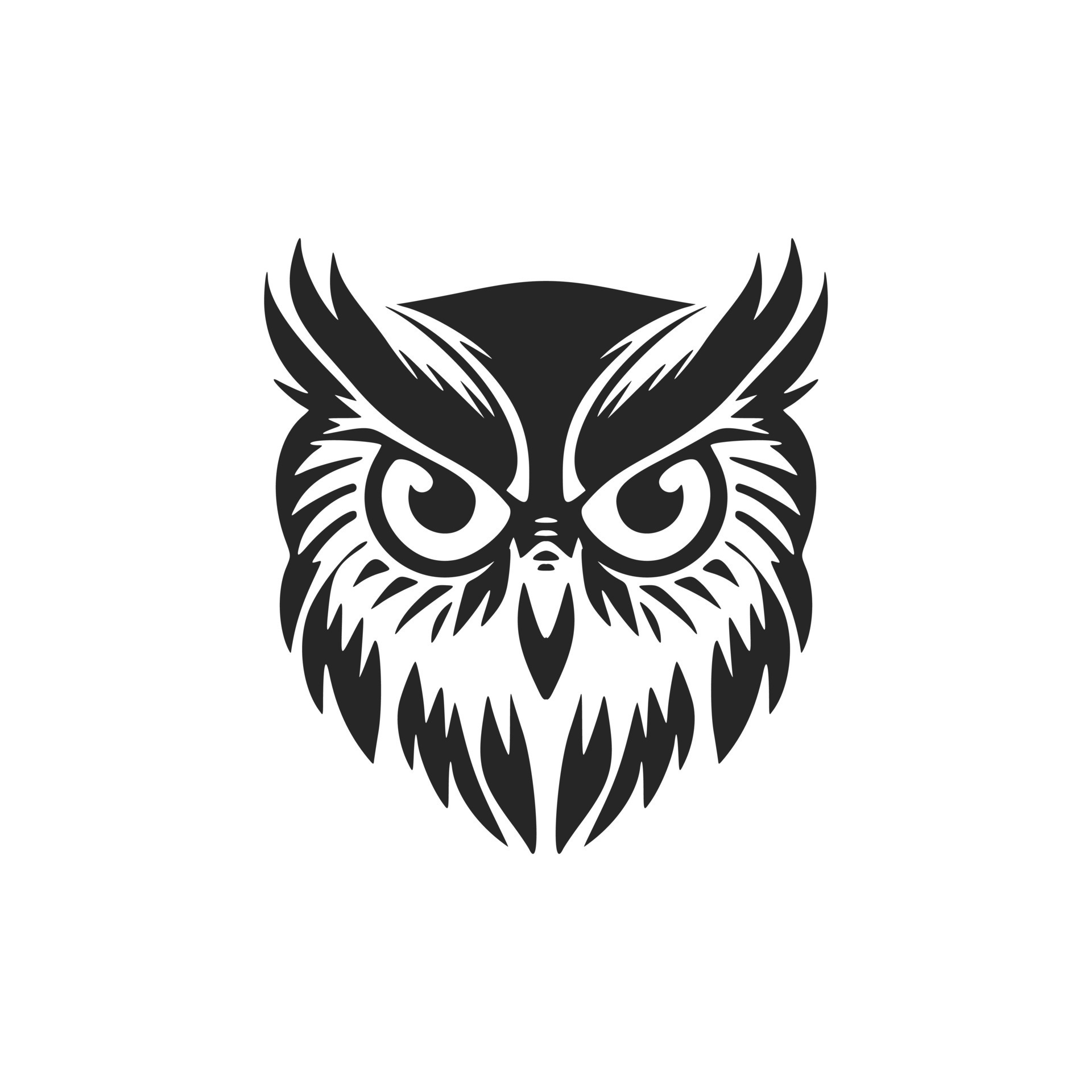 Cool simple black owl logo. Isolated on a white background. 20205593