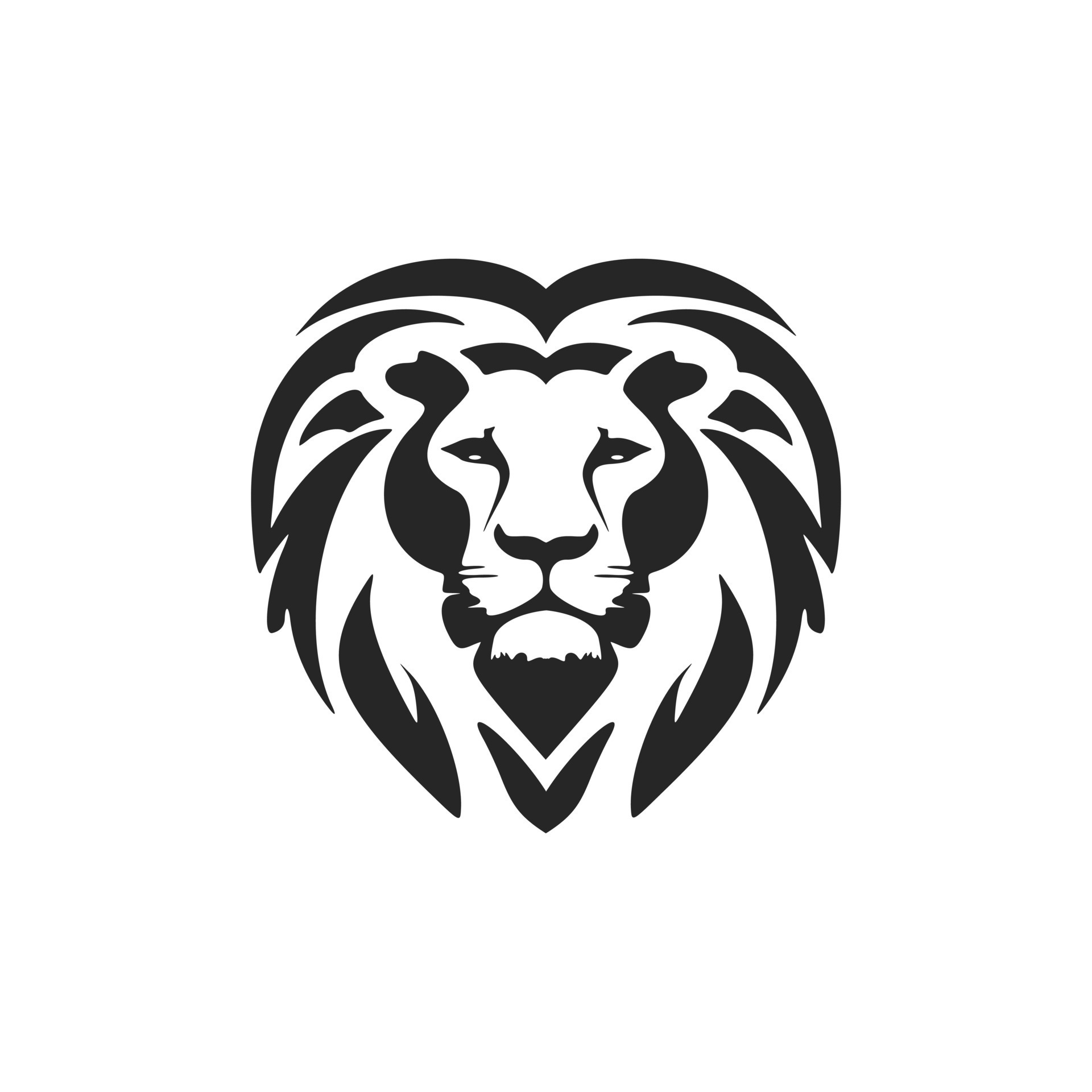 An elegant simple black lion logo. Isolated on a white background